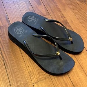 Tory Burch wedge flip flops